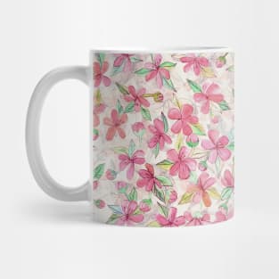 Pink Painted Blossom Pattern Mug